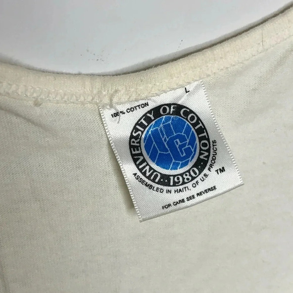 Vintage 80s Single Stitch Graphic Botanical Aquatic Muscle Tank Top - Picture 8 of 9